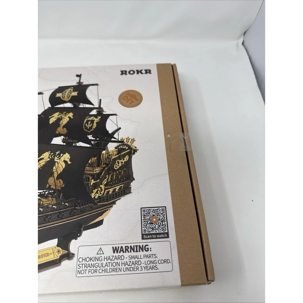 ROKR The Seahorse Barque 3D Wooden Puzzle DIY Ship Model Toys Kits Xmas Gifts B2